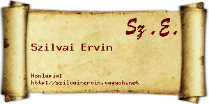 Szilvai Ervin névjegykártya